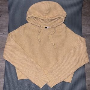 H&M Crop Long Sleeve Hooded Knit Sweater Sz XS